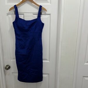 Signature by Sangria Cobalt Blue Fitted Mini Dress with Wide Straps